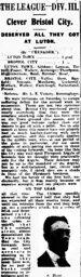 Match Report: Luton Town FC vs Bristol City (2nd Dec 1922)