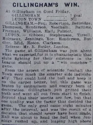 Match Report: Gillingham vs Luton Town FC (30th Mar 1923)