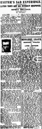 Match Report: Luton Town FC vs Exeter City (7th Apr 1923)