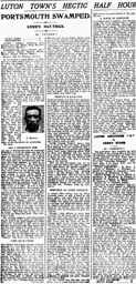 Match Report: Luton Town FC vs Portsmouth (29th Sep 1923)