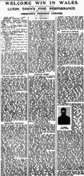Match Report: Aberdare Athletic vs Luton Town FC (20th Oct 1923)
