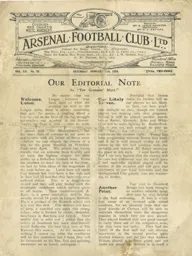 Programme: Arsenal vs Luton Town FC (12th Jan 1924)