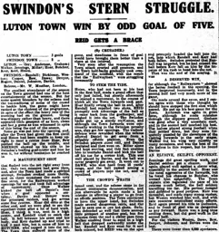 Match Report: Luton Town FC vs Swindon Town (26th Apr 1924)