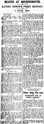 Match Report: Bournemouth vs Luton Town FC (6th Sep 1924)