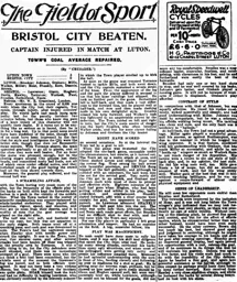 Match Report: Luton Town FC vs Bristol City (24th Sep 1924)