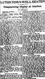 Match Report: Charlton Athletic vs Luton Town FC (25th Oct 1924)