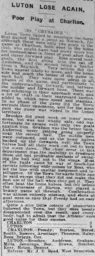 Match Report: Charlton Athletic vs Luton Town FC (25th Oct 1924)