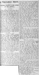 Match Report: Millwall vs Luton Town FC (29th Nov 1924)