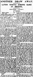 Match Report: Bristol Rovers vs Luton Town FC (6th Dec 1924)
