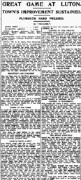 Match Report: Luton Town FC vs Plymouth Argyle (24th Jan 1925)
