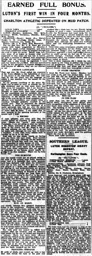 Match Report: Luton Town FC vs Charlton Athletic (28th Feb 1925)