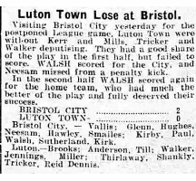 Match Report: Bristol City vs Luton Town FC (4th Mar 1925)
