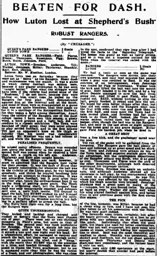 Match Report: Queens Park Rangers vs Luton Town FC (7th Mar 1925)