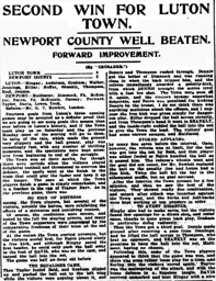 Match Report: Luton Town FC vs Newport County (5th Sep 1925)
