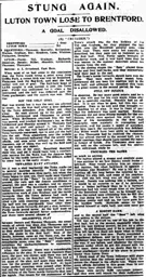 Match Report: Brentford vs Luton Town FC (7th Nov 1925)