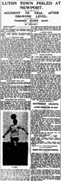 Match Report: Newport County vs Luton Town FC (16th Jan 1926)