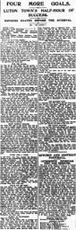 Match Report: Luton Town FC vs Queens Park Rangers (30th Jan 1926)