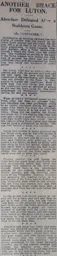 Match Report: Luton Town FC vs Aberdare Athletic (6th Mar 1926)