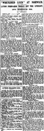 Match Report: Norwich City vs Luton Town FC (27th Mar 1926)