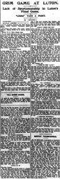 Match Report: Luton Town FC vs Millwall (1st May 1926)