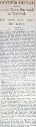 Match Report: Watford vs Luton Town FC (30th Oct 1926)