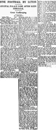 Match Report: Luton Town FC vs Crystal Palace (6th Nov 1926)