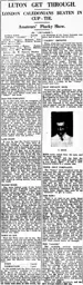 Match Report: Luton Town FC vs London Caledonians (27th Nov 1926)