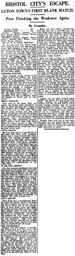 Match Report: Luton Town FC vs Bristol City (4th Dec 1926)