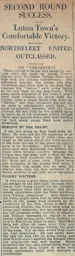 Match Report: Luton Town FC vs Northfleet United (11th Dec 1926)