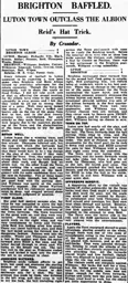 Match Report: Luton Town FC vs Brighton & Hove Albion (18th Apr 1927)