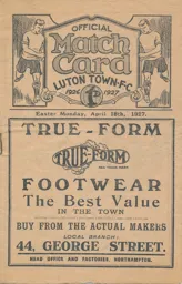 Programme: Luton Town FC vs Brighton & Hove Albion (18th Apr 1927)