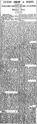 Match Report: Luton Town FC vs Newport County (22nd Oct 1927)