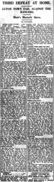 Match Report: Luton Town FC vs Queens Park Rangers (5th Nov 1927)