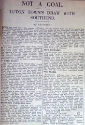 Match Report: Luton Town FC vs Southend United (31st Dec 1927)
