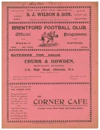 Programme: Brentford vs Luton Town FC (28th Jan 1928)