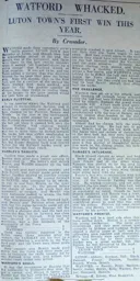 Match Report: Luton Town FC vs Watford (4th Feb 1928)