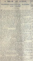 Match Report: Luton Town FC vs Millwall (11th Feb 1928)