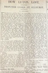 Match Report: Crystal Palace vs Luton Town FC (18th Feb 1928)