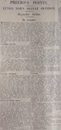 Match Report: Luton Town FC vs Swindon Town (10th Mar 1928)