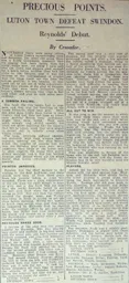 Match Report: Luton Town FC vs Swindon Town (10th Mar 1928)