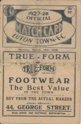 Programme: Luton Town FC vs Northampton Town (19th Mar 1928)