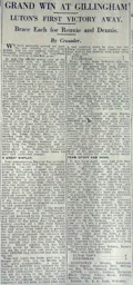 Match Report: Gillingham vs Luton Town FC (31st Mar 1928)