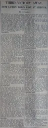 Match Report: Bristol Rovers vs Luton Town FC (28th Apr 1928)