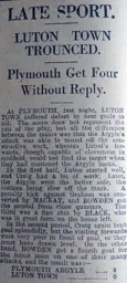 Match Report: Plymouth Argyle vs Luton Town FC (2nd May 1928)