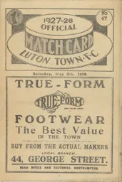 Programme: Luton Town FC vs Charlton Athletic (5th May 1928)