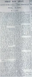 Match Report: Merthyr Town vs Luton Town FC (15th Sep 1928)