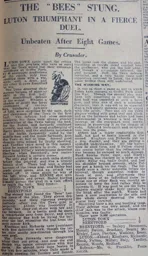 Match Report: Brentford vs Luton Town FC (29th Sep 1928)