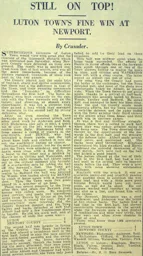 Match Report: Newport County vs Luton Town FC (3rd Nov 1928)