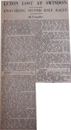 Match Report: Swindon Town vs Luton Town FC (17th Nov 1928)