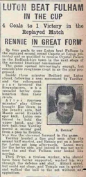 Match Report: Luton Town FC vs Fulham (13th Dec 1928)